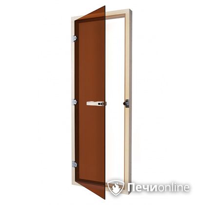 Дверь для бани Sawo Дверь 730 - 4SGА  осина 690mm х 1890mm  Бронза с порогом в Ханты-Мансийске