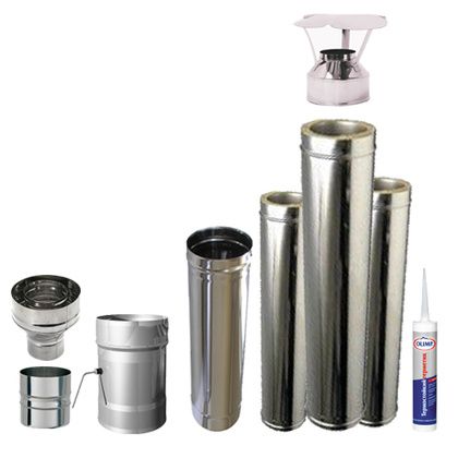 Оцинкованные трубы феррум. Дымоход 0,5м (430/0,5мм) ф150. 8мм. Дымоход м. Сэндвич-труба д115/200мм 1,0м нерж.