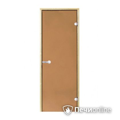 Дверь для бани Harvia Стеклянная дверь для сауны 7/19 коробка сосна бронза  D71901М в Ханты-Мансийске